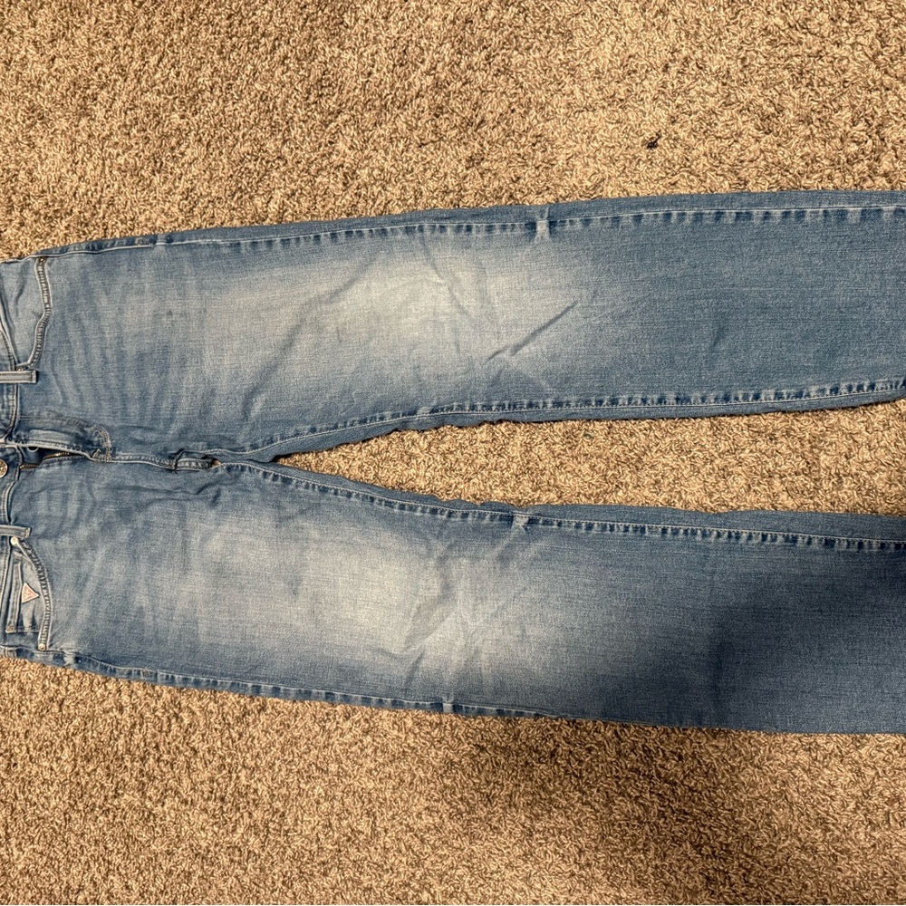 Guess Light Blue Denim Jeans with Red Accents